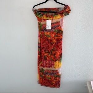 NWT Zara off the shoulder chili dress